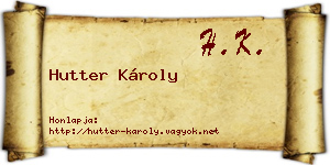 Hutter Károly névjegykártya