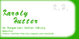 karoly hutter business card