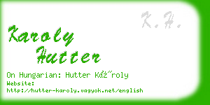 karoly hutter business card